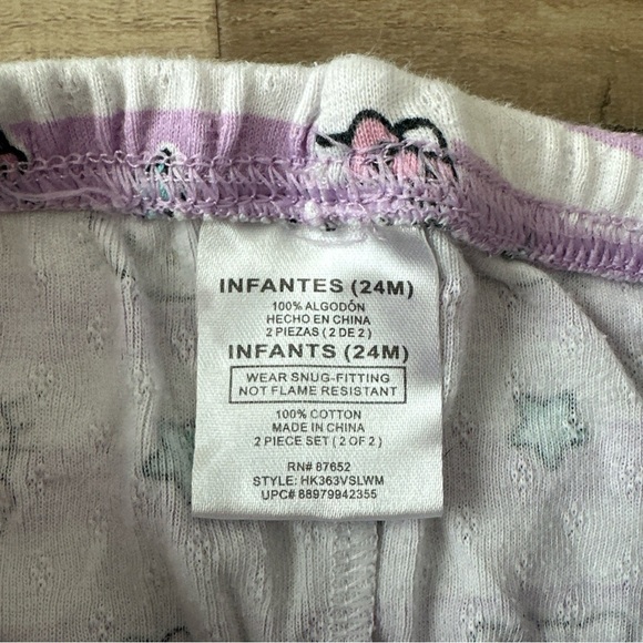 Sanrio Baby 2 Pc Purple Pink Stripe Little Sleepy Head Hello Kitty PJ Set 24 MO - Picture 6 of 7